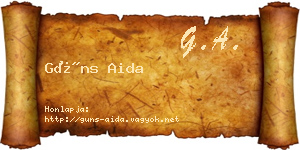 Güns Aida névjegykártya